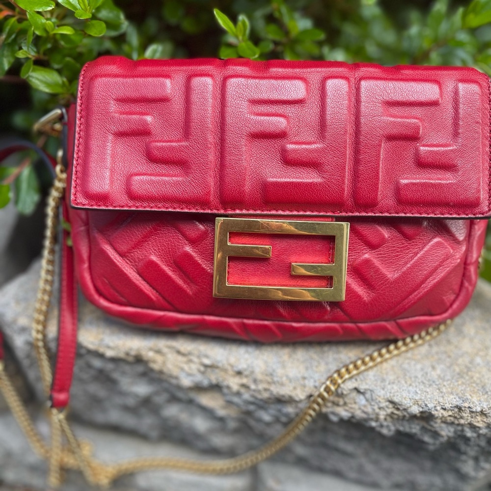Authentic  Fendi mini crossbody bag .